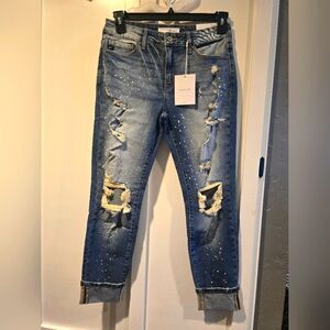 NWT judy blue boyfriend distressed jeans
